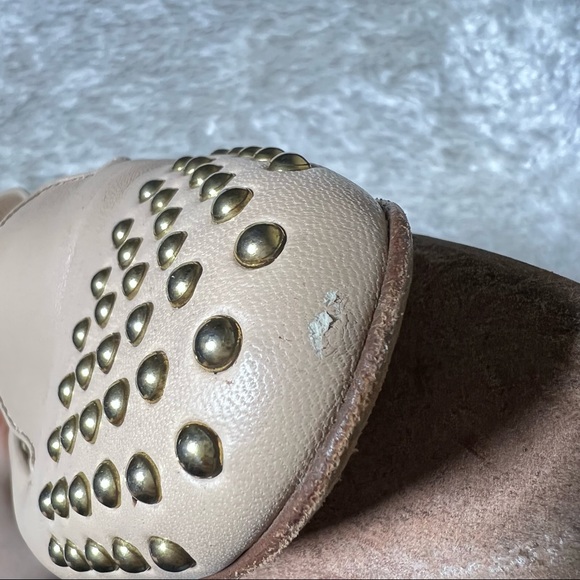 J Crew Darby Leather and Gold Studded Cap Toe Flats US 7.5 - Picture 12 of 13